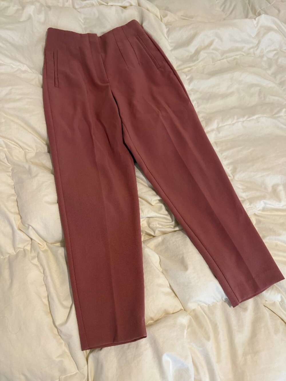 NWT Zara | Mauve/Dusty Rose Trouser Pants With Pleat Design (Size Medium)